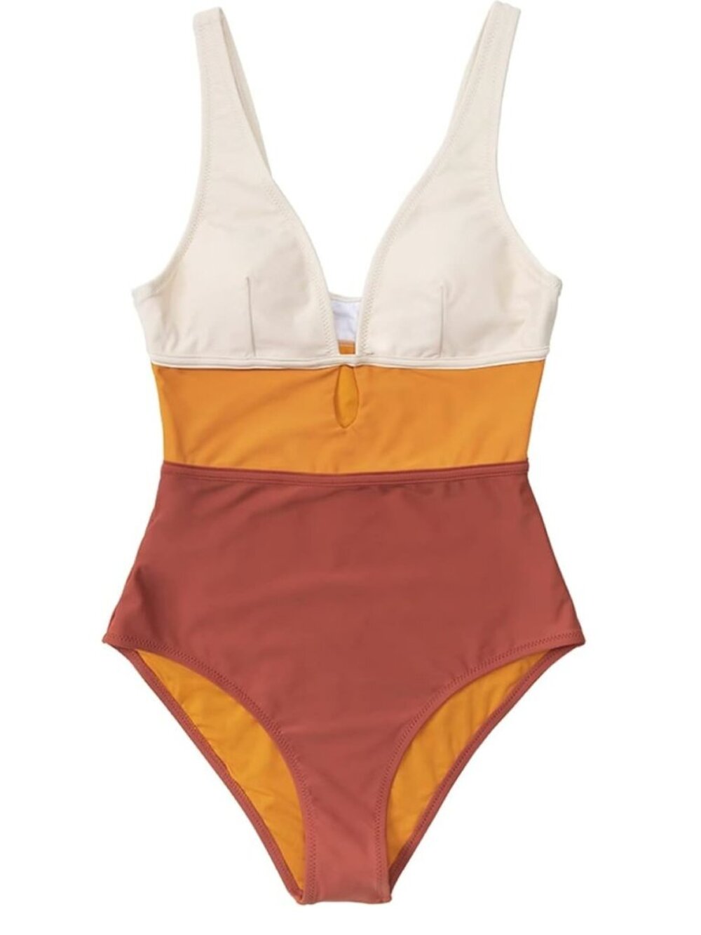 NWT || CUPSHE -  Colorblock Keyhole Cutout One Piece Swimsuit